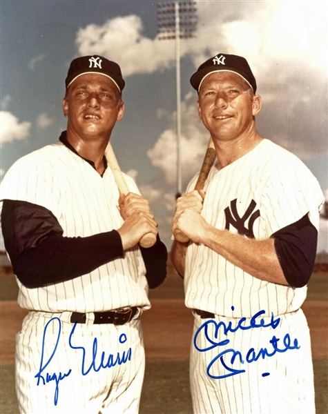 Mickey Mantle / Roger Maris Facsimile Signed 8x10 Photo REPRINTED AUTOGRAPHS No Reserve