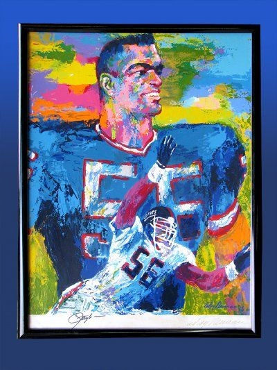 "Lawrence Taylor" Fine Art Framed Serigraph Signed by Taylor and LeRoy Neiman Limited Edition of 608 NO RESERVE!