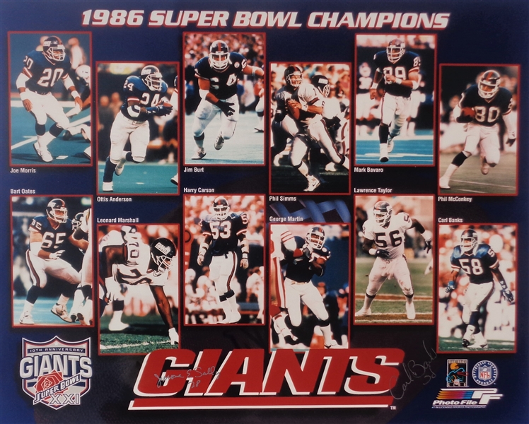 NY Giants 1986 Super Bowl Champions 16x20 Collage Photo Signed by Sally & Banks NFL Licensed NO RESERVE
