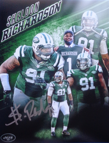Sheldon Richardson NY Jets Signed 8x10 Collage Photo PIFA COA No Reserve