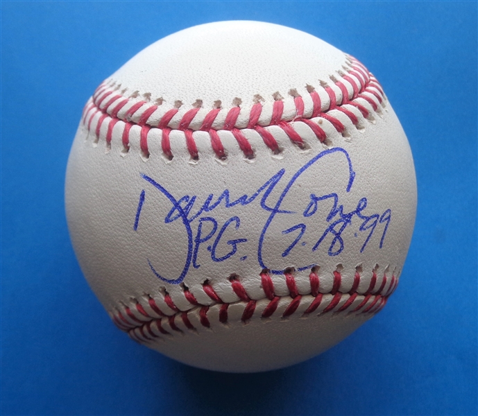 David Cone Yankees Signed OML Baseball w/PG 7-18-99 Inscription WYWHP Certified No Reserve