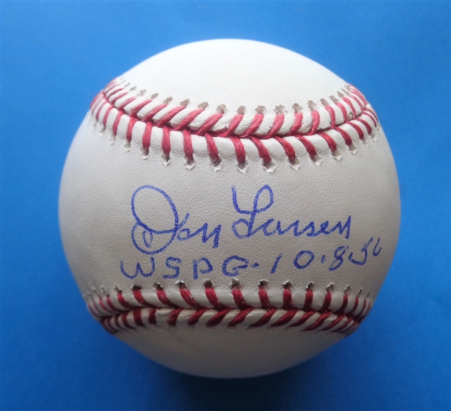 Don Larsen Yankees Signed OML Baseball w/WSPG 10-8-56 Inscrip WYWHP No Reserve