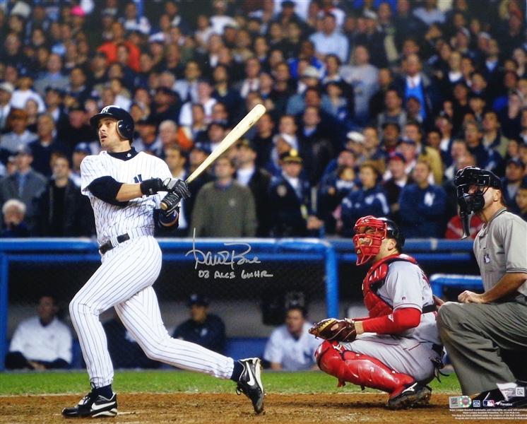 Yankees Mgr Aaron Boone Signed 16x20 (Famous 2003 HR) Photo w/inscrip MLB & Fanatics NO RESERVE
