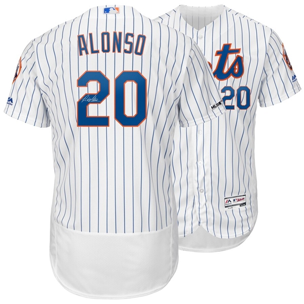 Pete Alonso New York Mets Autographed White Majestic Authentic Jersey