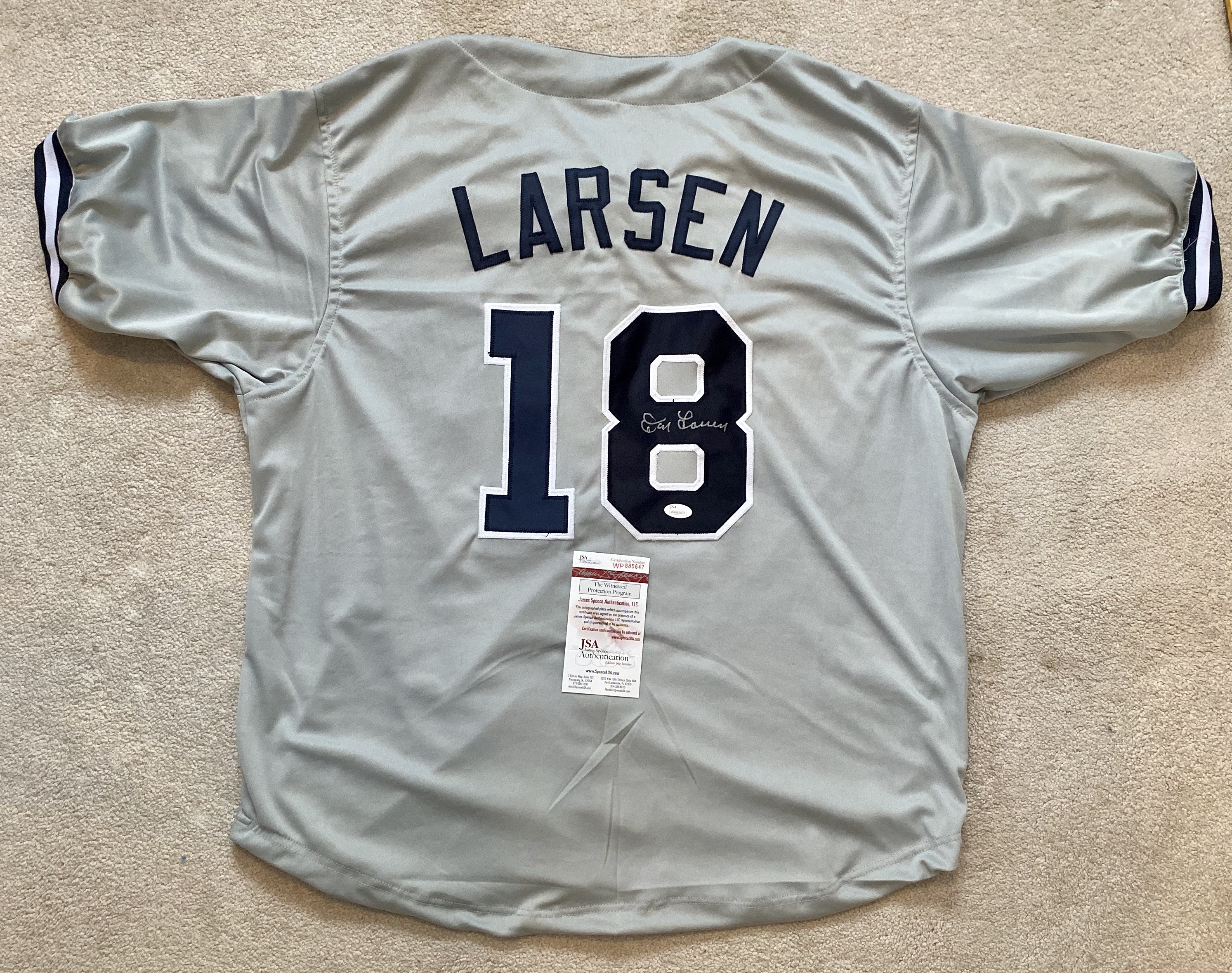 Lot Detail - New York Yankees Don Larsen Signed Away Jersey