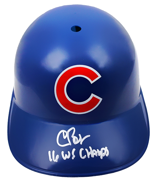 Chris Bosio Signed Chicago Cubs Replica Batting Helmet w/16 WS Champs