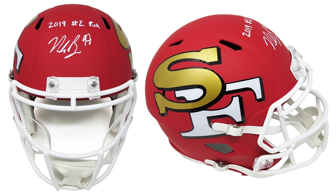 Nick Bosa Signed San Francisco 49ers AMP Alternate Series Riddell Full Size Speed Replica Helmet w/2019 #2 Pick