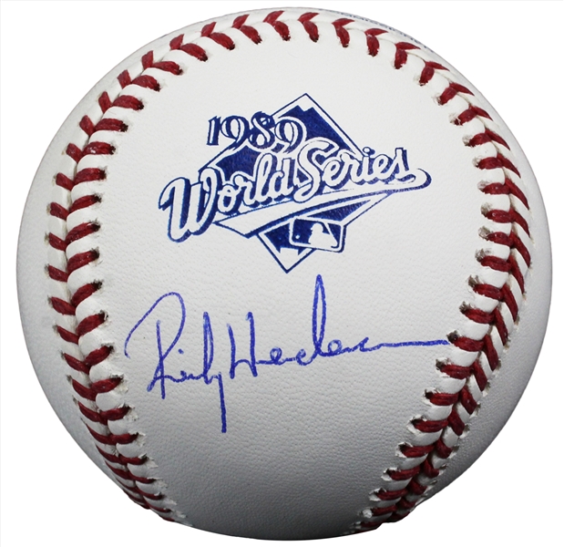 Rickey Henderson Signed Rawlings 1989 World Series (Oakland As) Baseball