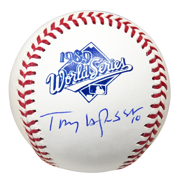 Tony LaRussa Signed Rawlings 1989 World Series (Oakland As) Baseball