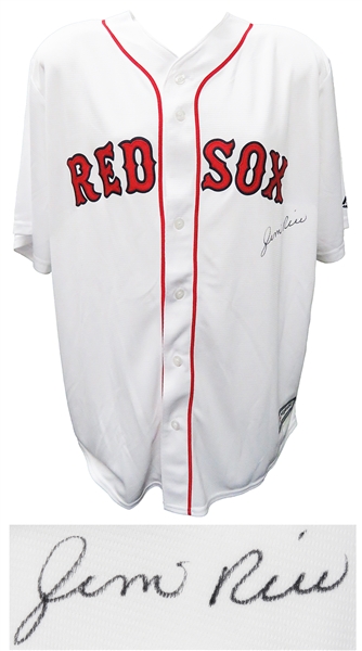 Jim Rice Signed Boston Red Sox Majestic White Baseball Jersey