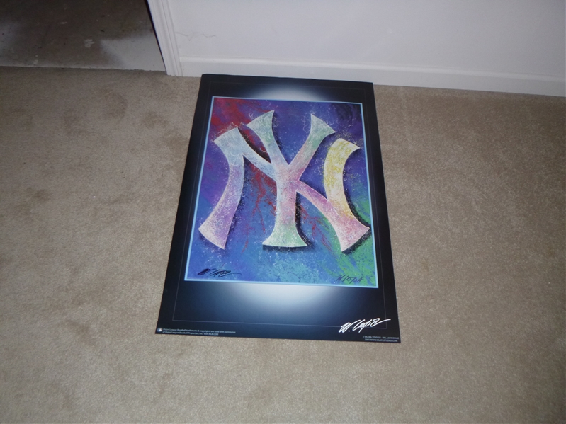 New York Yankees Fine Art Lithograph By Artist Bill Lopa Yankee Logo