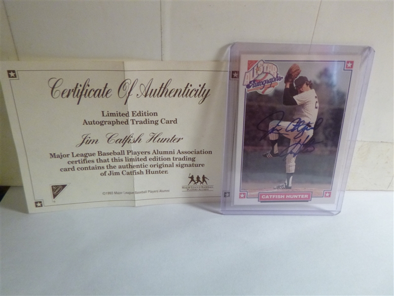 New York Yankees Jim "Catfish" Hunter Limited Edition Signed Nabisco Card With Cert