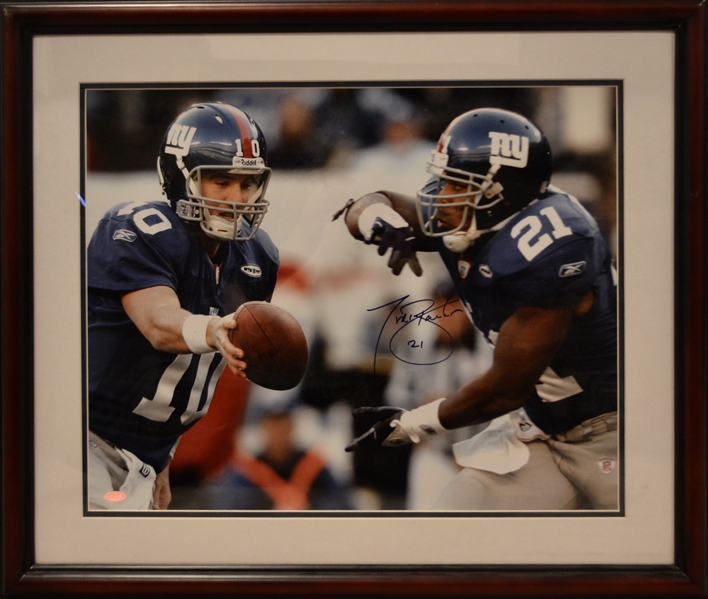 New York Giants Tiki Barber Signed 16x20 Photo Framed 