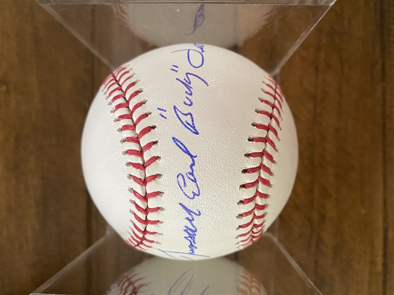 New York Yankees Signed Baseball By Russell Earl "Bucky" Dent - Very Rare Full Name Signature 