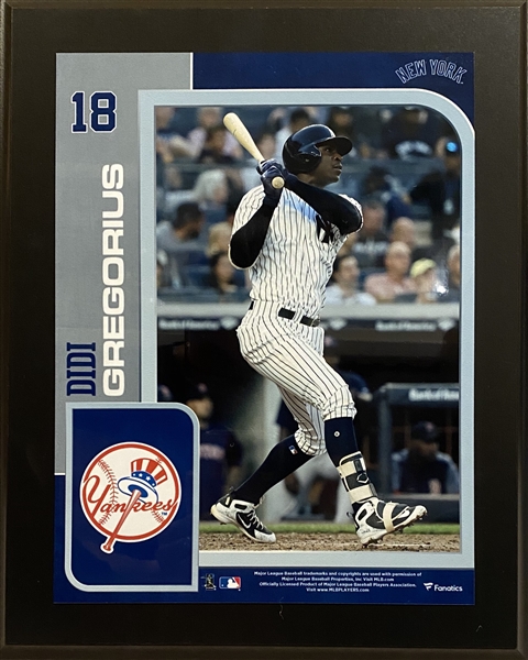Former New York Yankees Shortstop Didi Gregorius Unsigned Wall Plaque