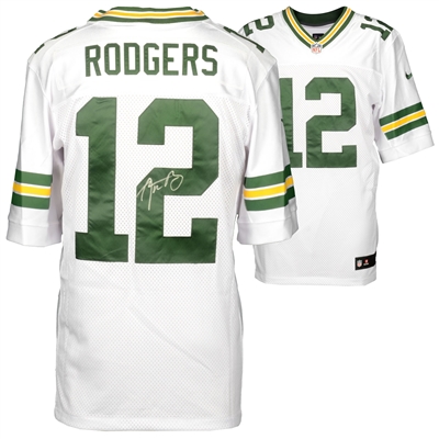 Aaron Rodgers Green Bay Packers Autographed Nike White Elite Jersey