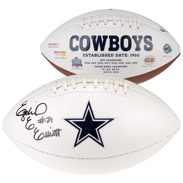 Ezekiel Elliott Dallas Cowboys Autographed White Panel Football