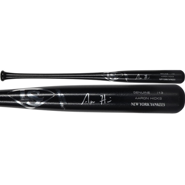 Aaron Hicks New York Yankees Autographed Louisville Slugger Game Model Bat