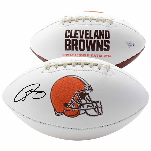 Odell Beckham Jr Cleveland Browns Autographed White Panel Football