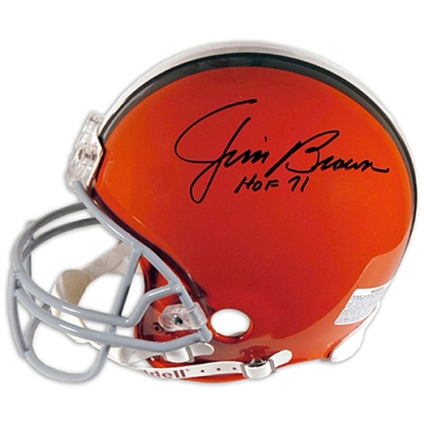 Jim Brown Cleveland Browns Autographed Riddell Helmet with "HOF 71" Inscription