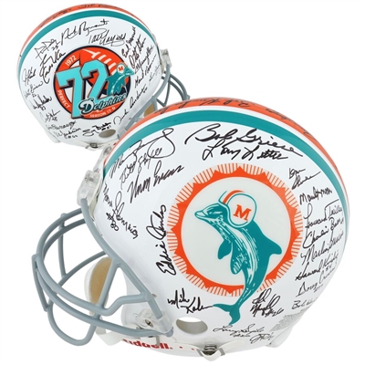 Miami Dolphins Autographed 40th Anniversary 1972 Team Riddell Pro-Line Helmet