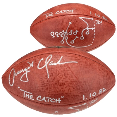 Dwight Clark San Francisco 49ers Autographed Duke Pro Football with "Drawn Play" Inscription