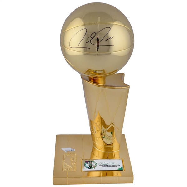 Paul Pierce Boston Celtics Autographed 12" 2008 NBA Finals Champions Replica Trophy