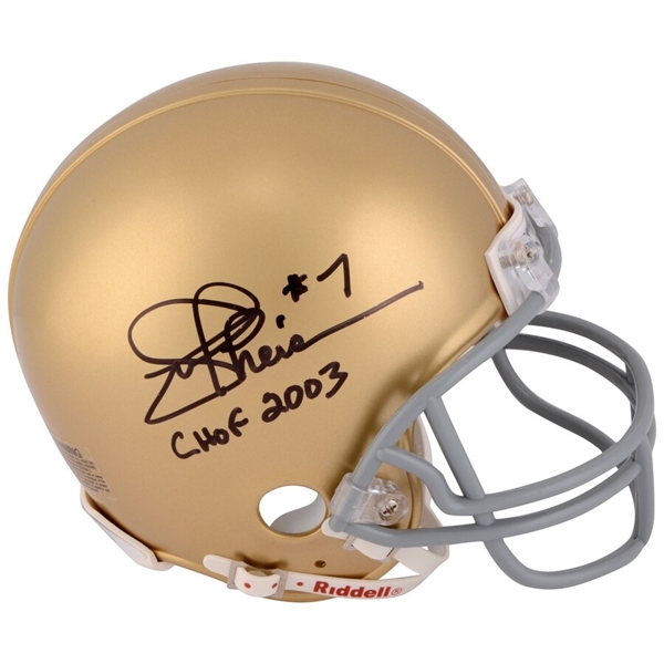 Joe Theismann Notre Dame Fighting Irish Autographed Mini Helmet with "CHOF 2003" Inscription