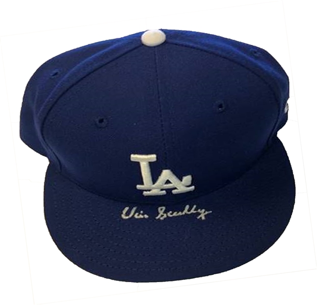LA Dodgers Broadcaster Vince Scully Signed Blue Hat