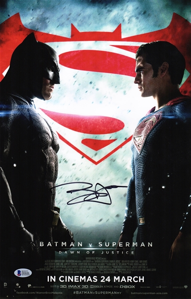 Ben Affleck Signed Batman vs Superman 11x17 Movie Poster