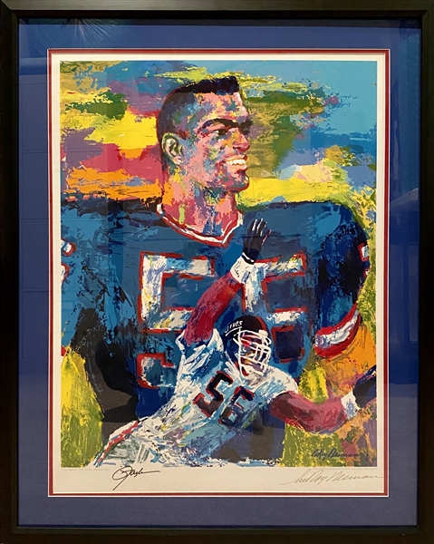 "LAWRENCE TAYLOR" FINE ART SERIGRAPH SIGNED BY TAYLOR AND LEROY NEIMAN LIMITED EDITION OF 608