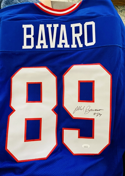 New York Giants Mark Bavaro Signed Blue Jersey