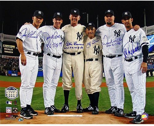  New York Yankees 16x20 photo signed by Don Larson, Yogi Berra, David Wells, Joe Girardi, David Cone, and Jorge Posada. 