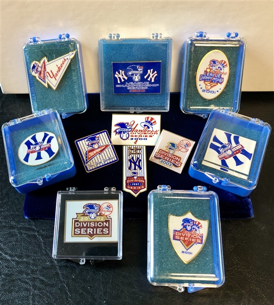 New York Yankees Rare Instant Collection Of Official Playoff Press Pins