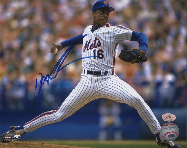 New York Mets Dwight "Doc " Gooden Signed 8x10 Pitching Photo