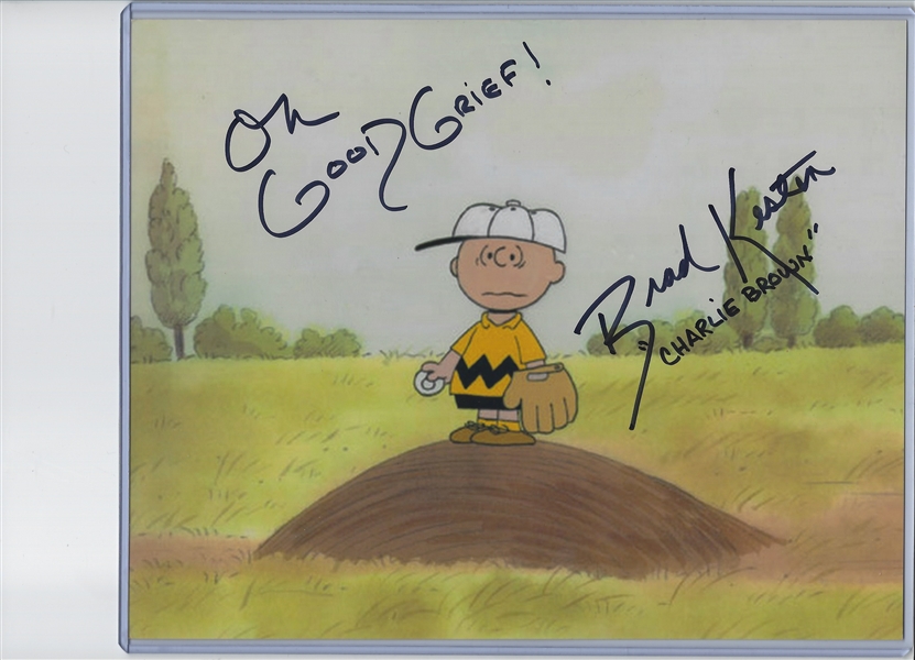 Brad Kesten The Voice Of Charlie Brown Signed 8x10 Photo On The Mound "OH GOOD GRIEF"