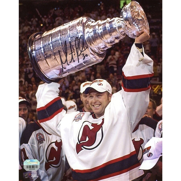 Autographed New Jersey Devils Martin Brodeur 8" x 10" Raising Cup Photograph