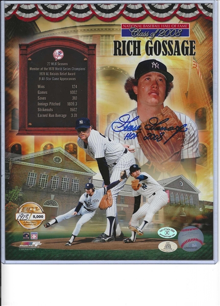 New York Yankees Goose Gossage Signed 8x10 Photo Limited Edition 1913/5000 - With The Inscription HOF 2008