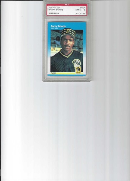Pittsburgh Pirates Barry Bonds Rookie Fleer 1987 Graded Slabbed Card #604 NM-MT 8 