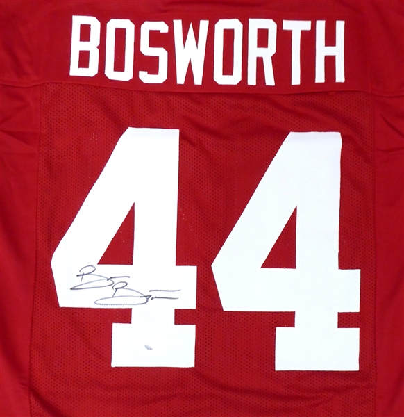 OKLAHOMA SOONERS BRIAN BOSWORTH AUTOGRAPHED RED JERSEY