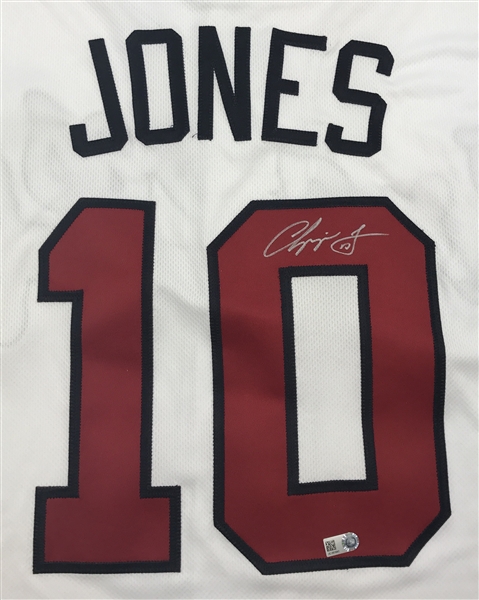 Chipper Jones Autographed White Authentic Braves Jersey