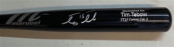 New York Mets Tim Tebow Autographed Game Model Marucci Bat - 
