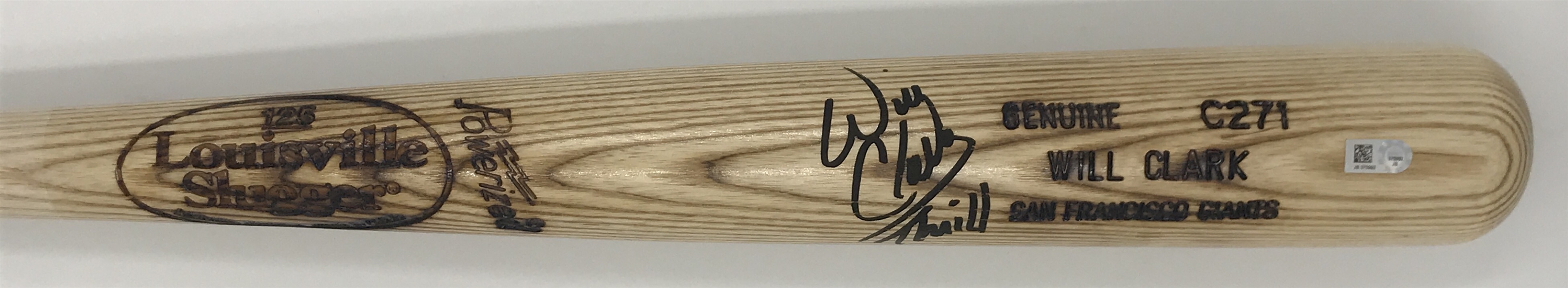 San Francisco Giants Will Clark "Thrill" Autographed Game Model Louisville Slugger Bat