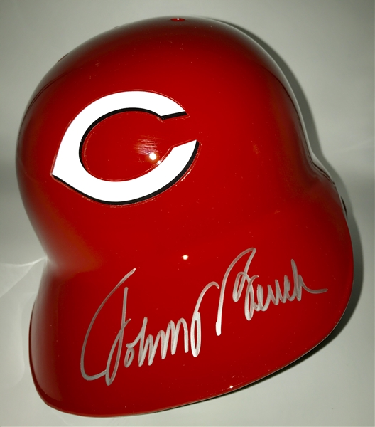 Reds Johnny Bench Autographed Full-Size Reds Batting Helmet