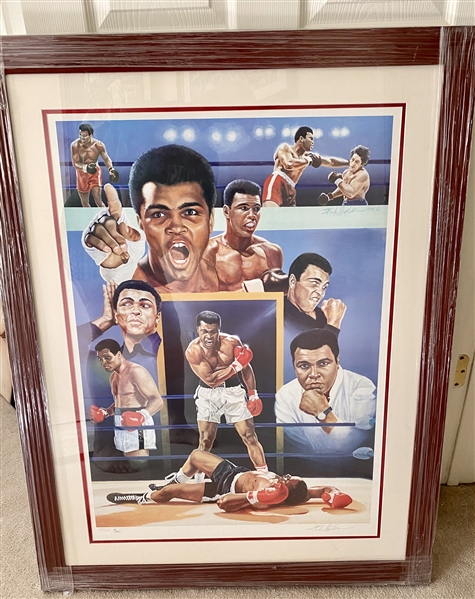 Muhammad Ali fine art Lithograph 41”x32” framed. Hand signed by Ali & The Artist Limited Edition#325/500. 