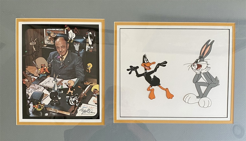 Mel Blanc Hand Signed And Inscribed Animation, (The voice of Bugs Bunny and many other Warner Bros. characters)