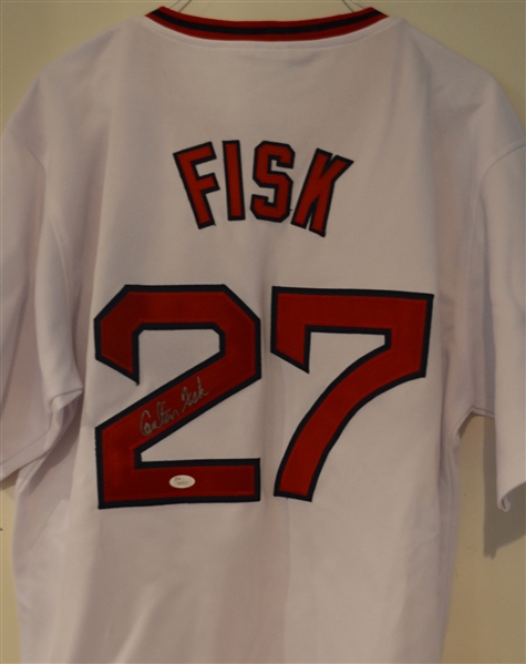 Boston Redsox Carlton Fisk Signed White Jersey