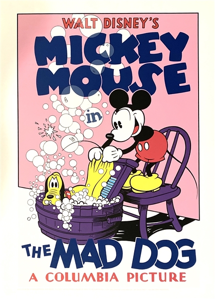 Vintage MICKEY MOUSE The Mad Dog 22x32" Serigraph Disney