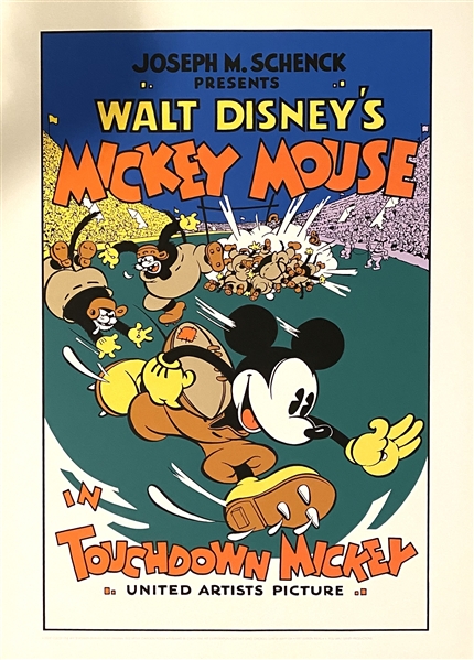 Touchdown Mickey (United Artists, 1932). Fine Art Serigraph Circa 1980s (22" X 30")