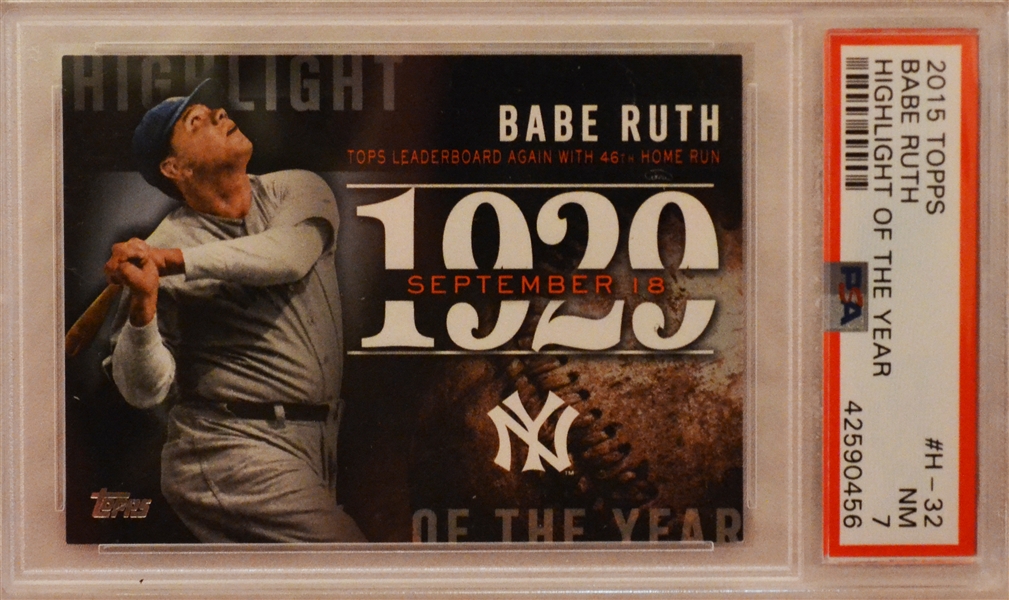 New York Yankees Babe Ruth Topps 2015 Highlight Of The Year Near Mint 7 Baseball Card